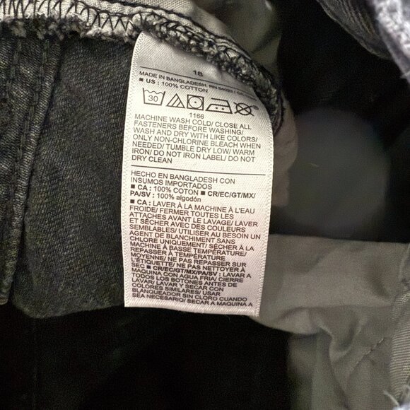 Old Navy Baggy Wide Leg Jeans Kids 18 Black Cargo Skater Grunge - Picture 10 of 10